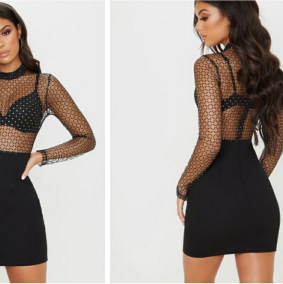 Mesh top bodycon dress - Picture 3 of 4